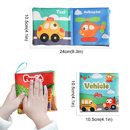 Baby's First Soft Books with Rustling Sound,Non-Toxic Cloth Books Toy Set for Newborns, Infants, Toddlers & Kids.Perfect for Baby Toy Gift Sets Baby Shower -Pack of 6 - Thumbnail 3