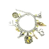 Hufflepuff Theme Multi Charms Lobster Clasp Bracelet in Gift Box