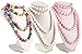 50s Retro Pop Beads Variety Fun Pack - 1 Bag Each Rainbow, Pink, & White Beads