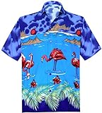 LA LEELA Men's Aloha Hawaiian Shirt Short Sleeve Button Down Casual Beach Party
