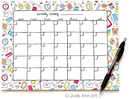 Slay Calendar Notepad, 24 Months, 8.5x11, By Julie Ann Art