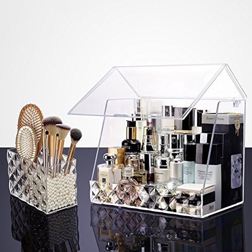 Cosmetic storage box bathroom makeup organizer makeup transparent white makeup brush storage drawer acrylic girlfriend gift surprise boys for girls lipstick holder storage box nail polish display rack multifunction shelf-J