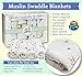 Muslin Blankets- 100% Cotton Swaddle, Extra Large Soft Pre-Washed Lightweight 2-Layer Breathable Set of 4