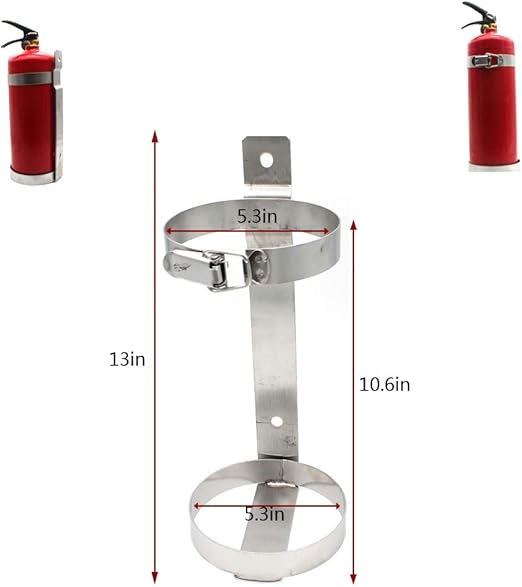 Stainless Steel Fire Extinguisher Bracket, Heavy Duty, Compatible with