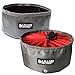 Leash Boss Collapsible Dog Bowls - Two Large 64 Ounce Folding Travel Water and Food Bowls (7.5 x 3.5 Inch, Grey)