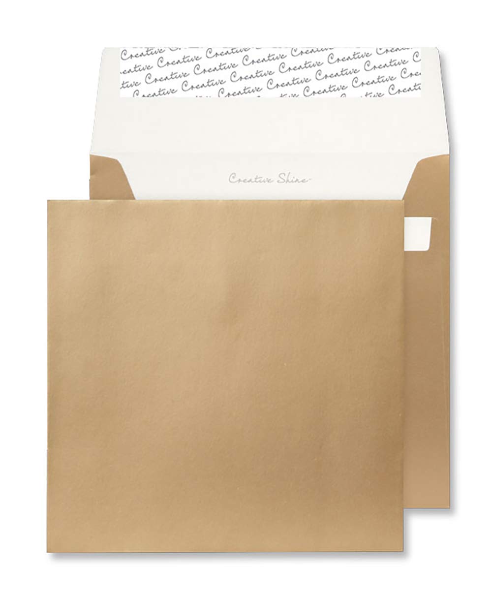 Blake Creative Shine 220 x 220 mm 120 gsm Square Peel & Seal Envelopes (513) Metallic Gold - Pack of 250