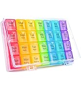 Weekly Pill Organizer, Extra Large Pill Box Case ( 7-Day / 4-Times-A-Day ) with Huge Compartments...