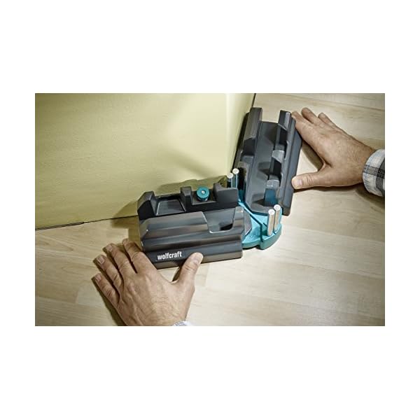 wolfcraft Schmiege und Schneidlade - 2 in 1 Gehrungslade aus Stahl mit Winkelhalbierenden zum Schneiden von bis zu 100 mm hohen FuÃleisten & Ausmessen von Raumwinkeln - 6948200 – Bild 3