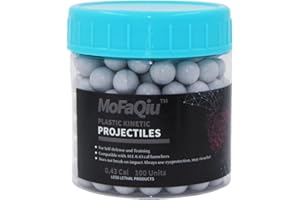 MOFAQIU .43 Cal Kinetic Projectiles - Reusable Hard Nylon Rounds Precision Grinding, no Parting line Burr, Mirror polishing,for Training,Target Practice and Self Defense, ​.43 Caliber Hard Plastic Balls(100)