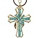 Bolbove Blessed & Holy Cross Keychain Keyring Crystal Rhinestones Purse Pendant Handbag Charm (Blue)