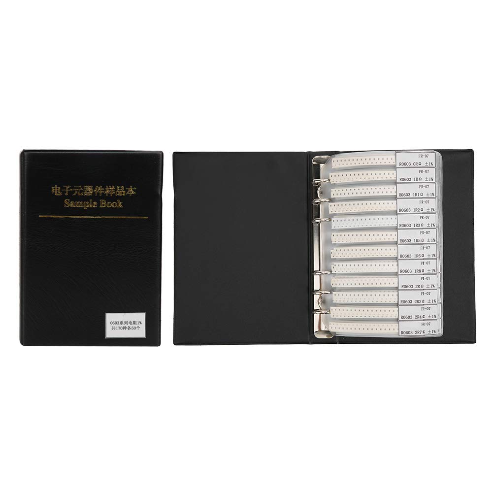 FTVOGUE Capacitanc Sample Book,Electronic Components Sample Book 0603 Series 170 Types Resistors Assorted Kit Sample Book