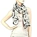 Falari Marilyn Monroe Print Scarf Smooth Soft Lightweight 100% Viscose White Black
