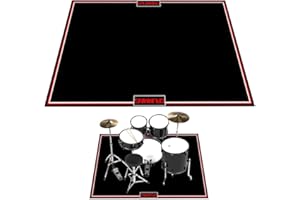 RV MURTS Drumming 4x6ft Drum Rug Mat with Non-Slip Grip Bottom,Drum Carpet Noise Reduction, Floor Protection for Electric Drum and Jazz Drum Set Splash Stands, Gift for Drummers, Music Practice Kit, Black.