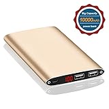 [Ultra-Slim 10000mah] Portable Phone Charger, External Battery Power bank Portable Charger Backup Pack With Powerful Dual USB Output Port for for iPhone,iPad,Samsung Galaxy,Cell Phones,Tablets.