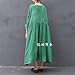 Yesno TA7 Women Maxi Dress Caftan Large Loose Gathered Skirt Oil Dyed Casual Oversize,Green,One Size
