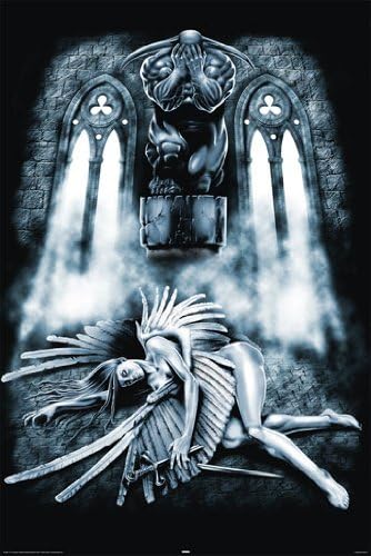 Fallen Angel In Church On Floor Broken Sword - Maxi LAMINATED/ENCAPSULATED Poster - Measures 36 x 24 inches (91.5 x 61 cm) Approx.