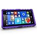 Microsoft Nokia Lumia 435 Case - Tough Rugged Dual Layer Protective Case with Kickstand for Microsoft Nokia Lumia 435 - Purple