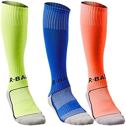 Compression Athletic Socks Knee High Sports Socks Team Athletic Performance Socks for Kids Boys (3 pack)