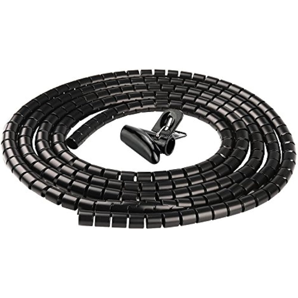Cable Organizer Coiled Tube Sleeve Management (Black Length118.1inches