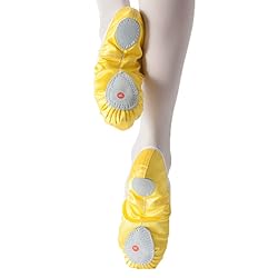 MSMAX Ballet Shoes for Girls Toddler Shoes Yellow