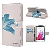 LG G3 Stylus / D690 Case, INNOVAA Premium Leather Wallet Case with STAND Flip Cover (NOT Compatible with LG G3) W/ Free Screen Protector & Stylus Pen - Teal Flower