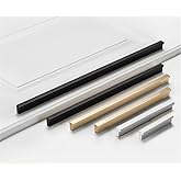 FoeZoe 10 Pack Kitchen Cabinet Pulls - Kitchen Cabinet Handles for Dresser Drawers - L-Shaped Cross Sections (7.48 inches,Black)