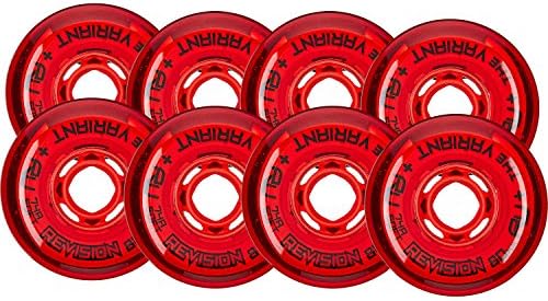 Revision Wheels Inline Roller Hockey Variant Soft Red 76mm 80mm 74A Hilo Set