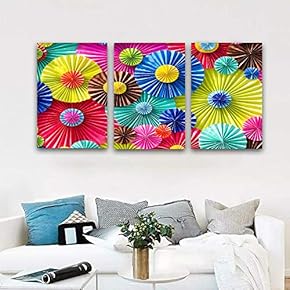 3 Panel Canvas Wall Art Colorful Pictures Home Wall Decorations for Bedroom Living Room Paintings Canvas Prints Framed - 16"x24" x 3 Panels