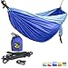 Double Eagle Camping Hammock Set - Incl. 2 carabiners and 2 ropes - 118 x 78 in - 600 lbs load - Top Rated Best Quality Lightweight Parachute Nylon 210T. X-MAS GIFT. 2 YEARS-WARRANTY.