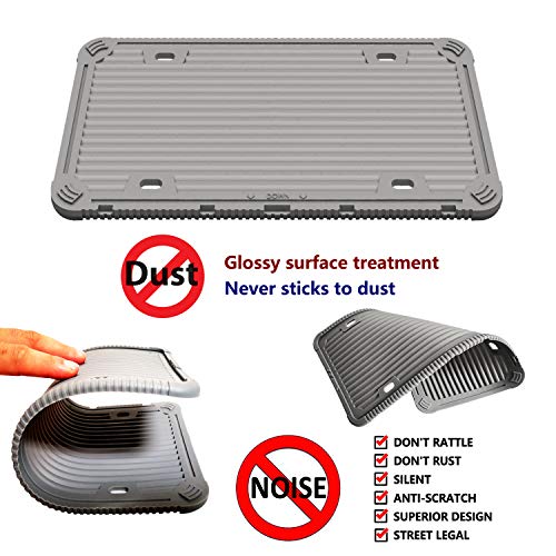 ZXFOOG License Plate Cover and Silicone Frame Smoke Bubble Plate Cover