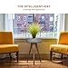 Sierra Modern Home Studio Smart Table with Built in 360° Bluetooth Speaker and Wireless Qi Charger, Dark Oak Wood