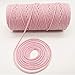 Pink Macrame Cord Natural Cotton Rope Wall Hanging Plant Hanger Craft Making Knitting Cord Rope 3mm Diameter (3mm Baby Pink 328 ft)