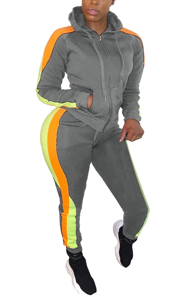 Jogging Suits for Women - Two Piece Sweatsuit Pullover Hoodie + Long Pants Tracksuit Set Jumpsuits