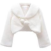 SK Studio Girls Princess Faux Fur Flower Bolero Shrug Party Wedding Dress Up