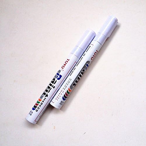 jj 2pcs car motorcycle white marker paint pen tyre tire accessory tread permenent
