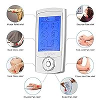 Dual Channel TENS Unit with 8 Electrode Pads, Rechargeable Muscle Stimulator, TENS Machine Mini Massager for Pain Relief Therapy