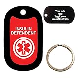 Custom Engraved Pet Tag - medical alert INSULIN DEPENDENT - Dog Tag - Tag-Z Wag-Z