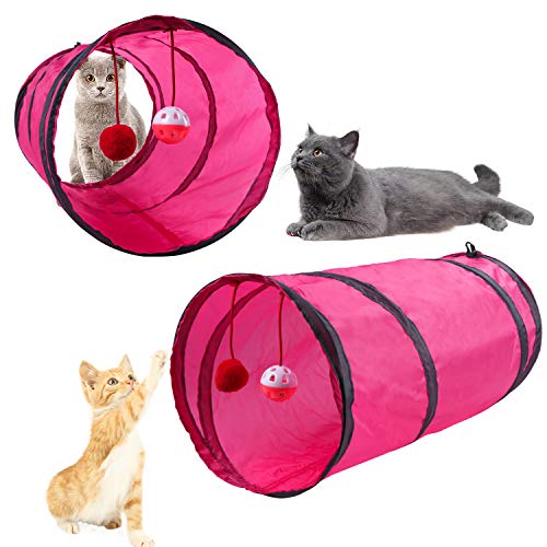 M JJYPET 30 Pcs Cat Toys Kitten Toys Assortments,2 Way Tunnel,Cat Balls with Bells,Cat Feather Toy,Cat Mice Toy,Cat Crinkle Balls,Puppy,Kitty,Kitten