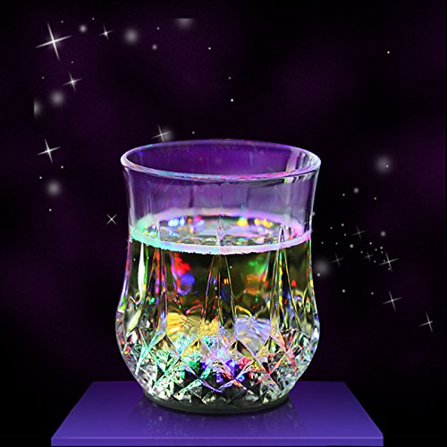 Xiaolanwelc@ 7 Colour Induction Light Cup LED Beer Cup Liquid Sensing Water Cups LED Light Inductive Rainbow Color Flashing Cups For Party