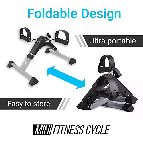 Aduro Sport Foldable Pedal Exerciser, Stationary Under Desk Exercise Equipment for Arm/Leg/Foot Peddler Exercise (Silver/Black) - Thumbnail 4