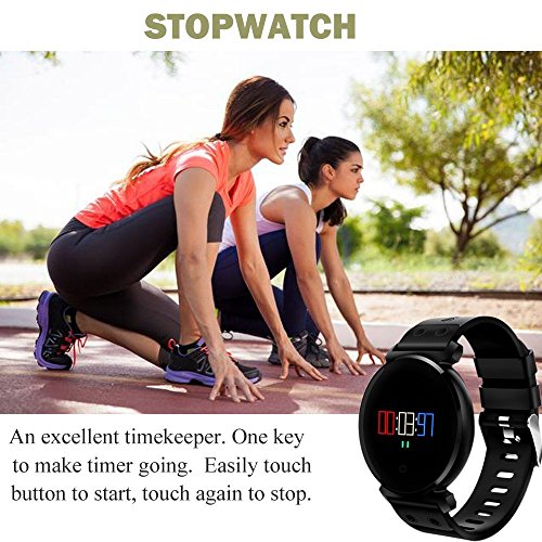 Fitness Tracker, Pard Swimming / Cycling Smart Watch, OLED HD Color Screen Heart Rate / Blood Pressure / Sleep Monitor, Sports Smart Bracelet for Android and iOS, Red - Thumbnail 3