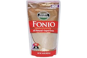 EARTH'S GOODNESS All Natural Fonio Ancient African Super Food Vegan Gluten Free Non GMO Grain Pouch - 16 oz .SINGLE POUCH