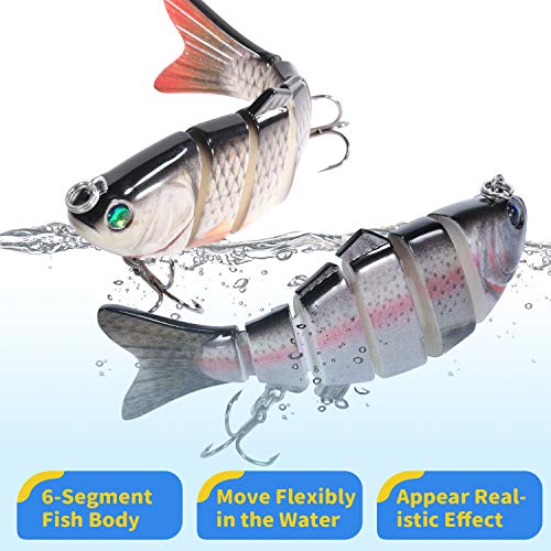 Dr.meter Angelköder, 9,9 cm, mehrgliedrige Swimbaits langsam sinkende bionische Schwimmköder, 6 Segmente, lebensechte… – Bild 6