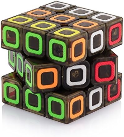 Speed Cube 3x3 Stickerless Smooth Magic Cube Puzzle Transparent Black