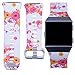 allbingo Fitbit Ionic Accessory Bands, Manly Case Women Cute Strap Rugged Pro G-Shock Like Protective Wristband for Fitbit Ionic Smartwatch (Chrysanthemums, Small 5.5