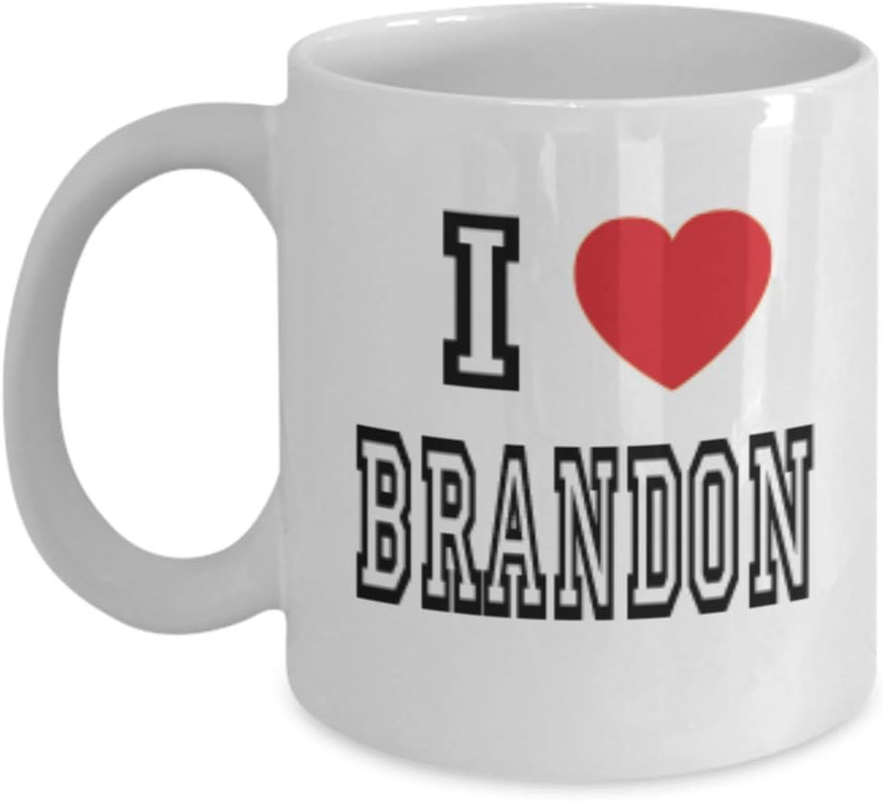 Brandon 11oz White Coffee Mug Name I Love Brandon Unique