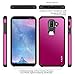J&D Case Compatible for Galaxy J8 Case, Heavy Duty Dual Layer Hybrid Shock Proof Protective Rugged Bumper Case for Samsung Galaxy J8 Case, Fuchsia Pink