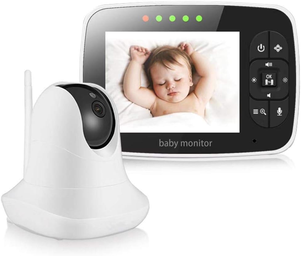 Baby Monitor, Video Baby Monitor with 3.5'' LCD Screen, Wireless Night Vision Dual View Video,  Newborn Baby Monitor with Pan/Tilt/Zoom Night Vision Digital Color Camera, Two-Way Audio