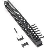 Zeberoxyz 10x30mm Drag Chain Length 1Meter Open Type Black Plastic Cable Carrier R18 with 1Kit End Connectors for 3D Printer and CNC Machines