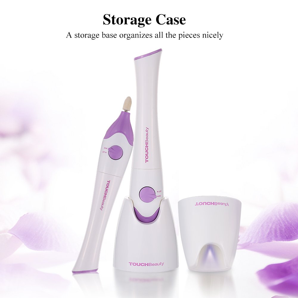 TOUCHBeauty Nail File Manicure/Pedicure Set with UV Light Dryer,Professional Acrylic Nail Tools Nail Drill Buffer Shine Fingernails Toenails Machine with 5 Attachment (Purple) TB-1335